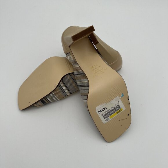 Apostrophe Womens Size 7.5 Sandy Beige Mesh & Leather Heels - Picture 5 of 6